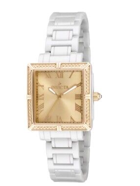 Invicta Ladies Ceramic Goldtone Water Resistant Watch 14902